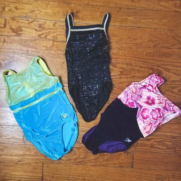 3 GK Gymnastics Leotards CM Chil Medium - Picture 2 of 4